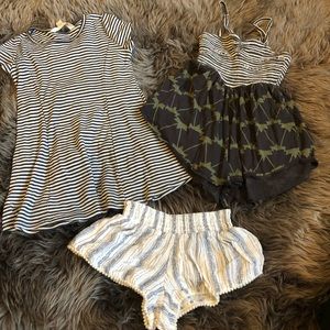 Billabong xxs set- dress, romper and shorts